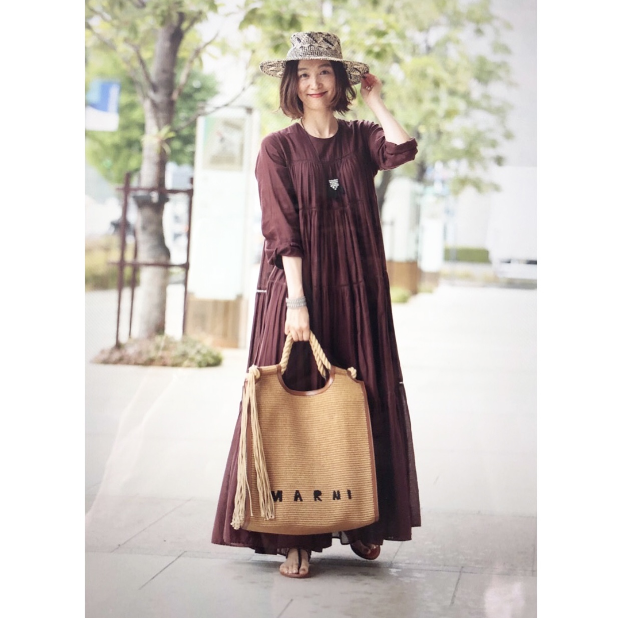 茶色ワンピ エスニック小物 誌面snap 華組 一色華菜子のブログ 華組ブログ Web Eclat