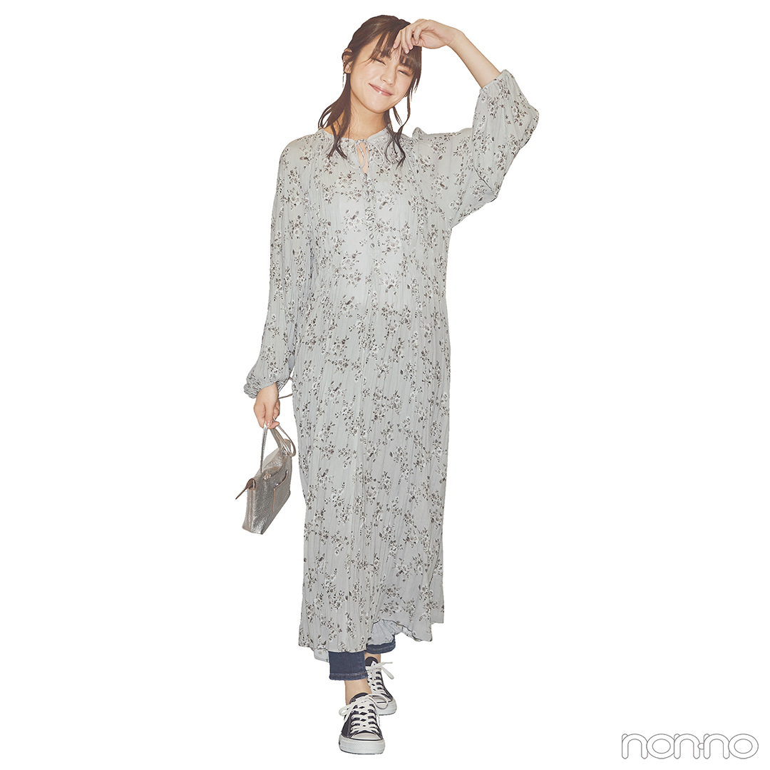 新川優愛はラベンダーの小花柄ワンピでおしゃれモチベアップ 毎日コーデ Non No Web ファッション 美容 モデル情報を毎日お届け