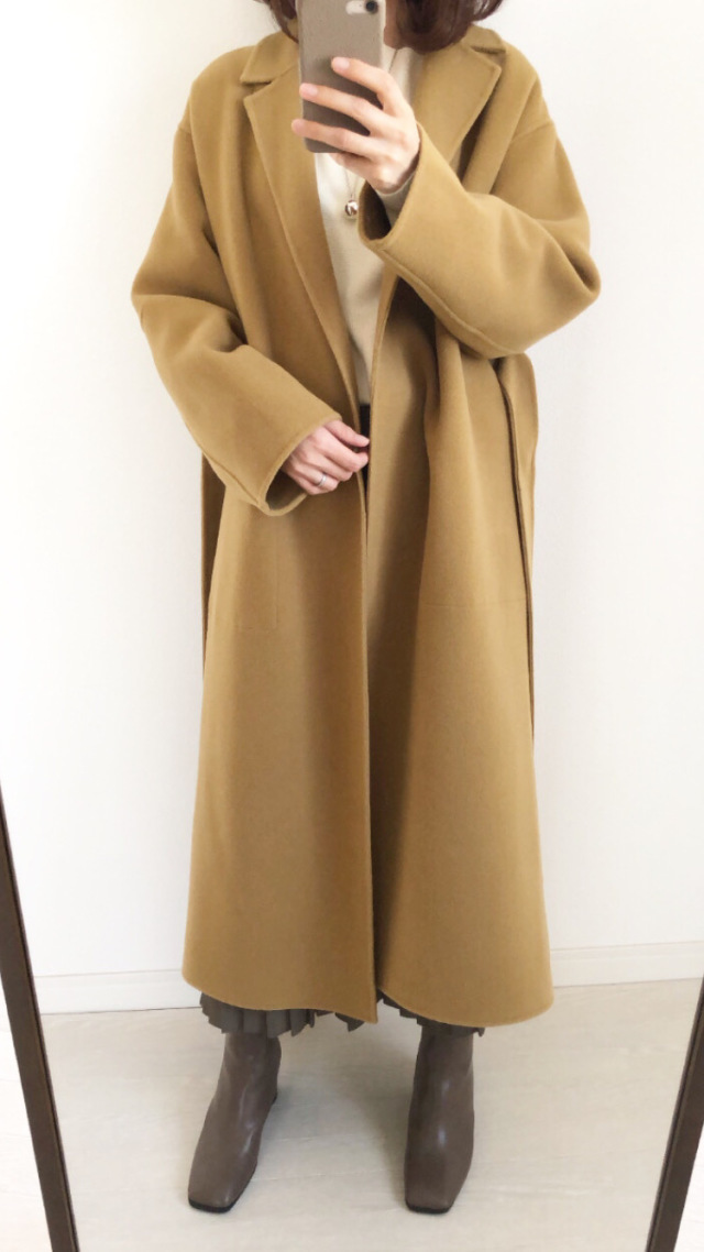 UNIQLO シフォンロングプリーツスカート OLIVE