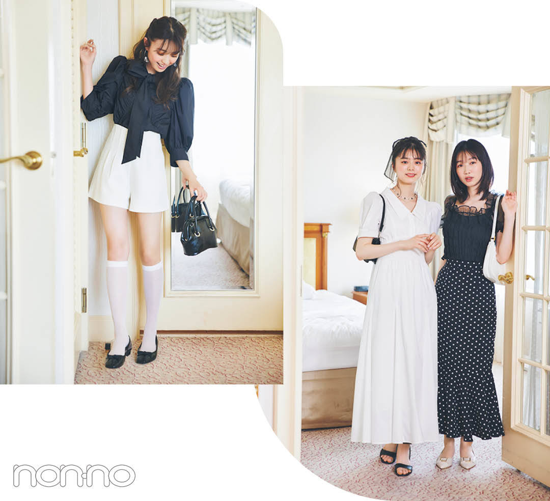 岡本夏美と紺野彩夏と香音の妄想クローゼットモデルカット1-2