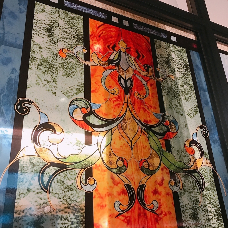 SABONの展示会のステンドグラス