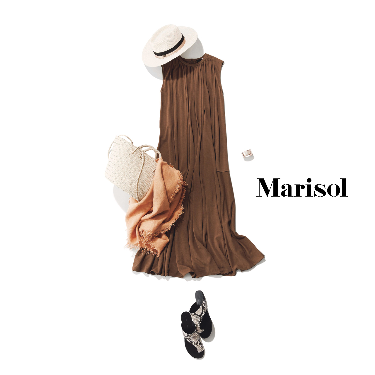 日曜日はおうちカフェでのんびり ハットもかぶりリゾート感増し増し 21 6 6コーデ ファッション誌marisol マリソル Online 40代をもっとキレイに 女っぷり上々