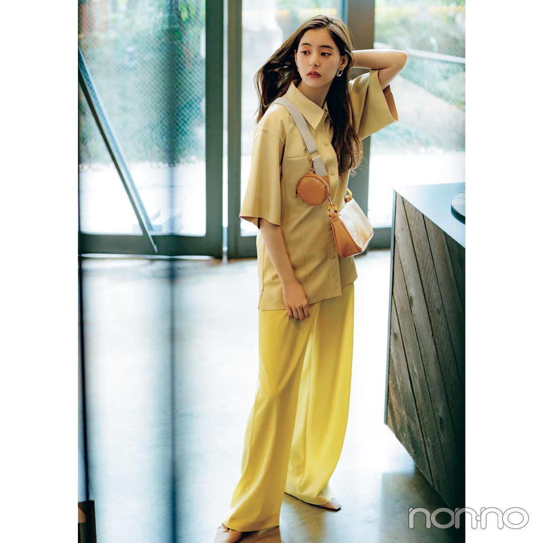 新木優子×新しいこと始まる秋服。「スカートもパンツもレザーが来るってウワサ!」_1_5