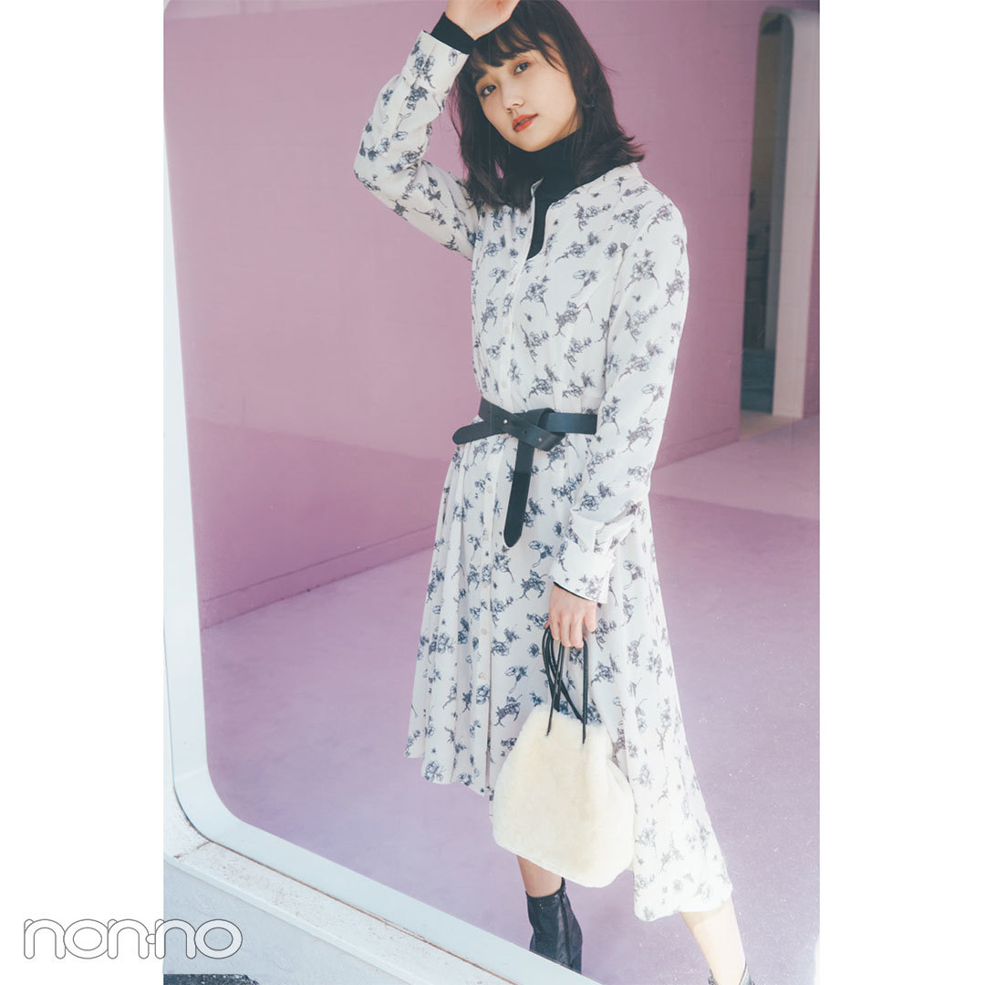 2ページ目 ニット 花柄 チェック柄 冬のワンピースコーデ30選 Non No Web ファッション 美容 モデル情報を毎日お届け