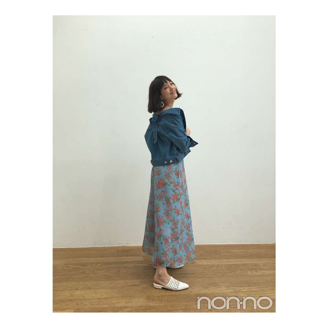 本田翼は水色グラデで花柄をゆる可愛く着こなす【毎日コーデ】_1_1