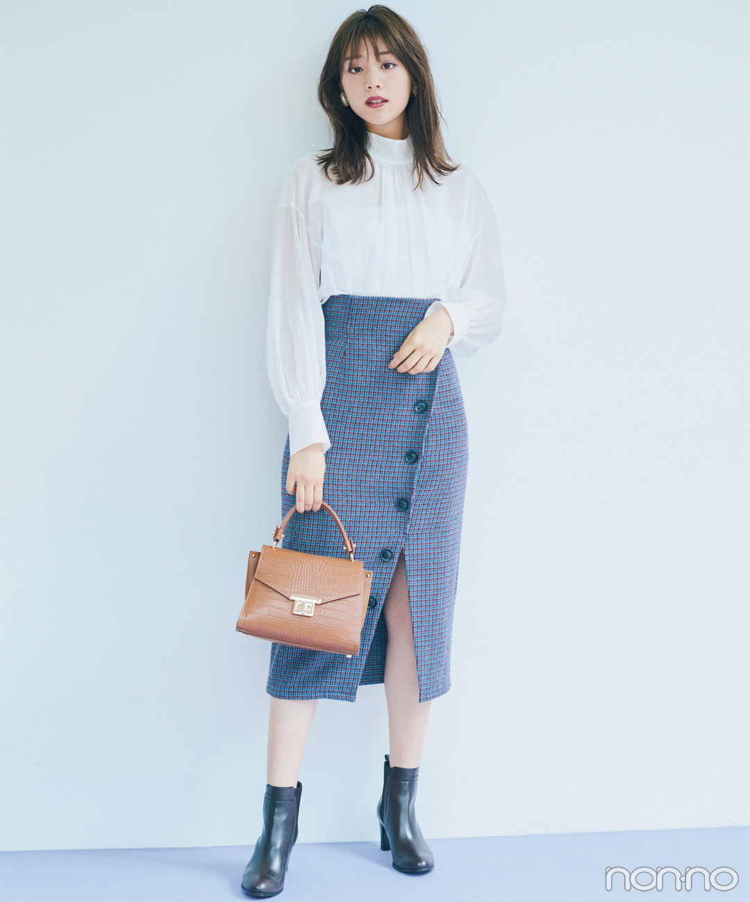美人見えスカートを主役に レディでこなれた秋コーデ 毎日コーデ Non No Web ファッション 美容 モデル情報を毎日お届け