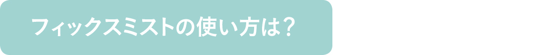 フィックスミストの使い方は?
