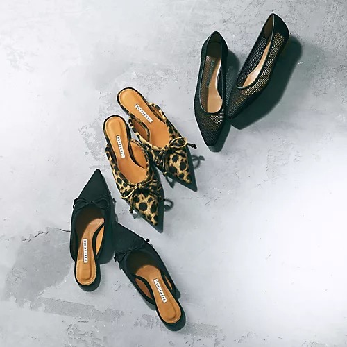 PIPPICHIC ポインテッドトゥミュール(ブラック) ¥31,900