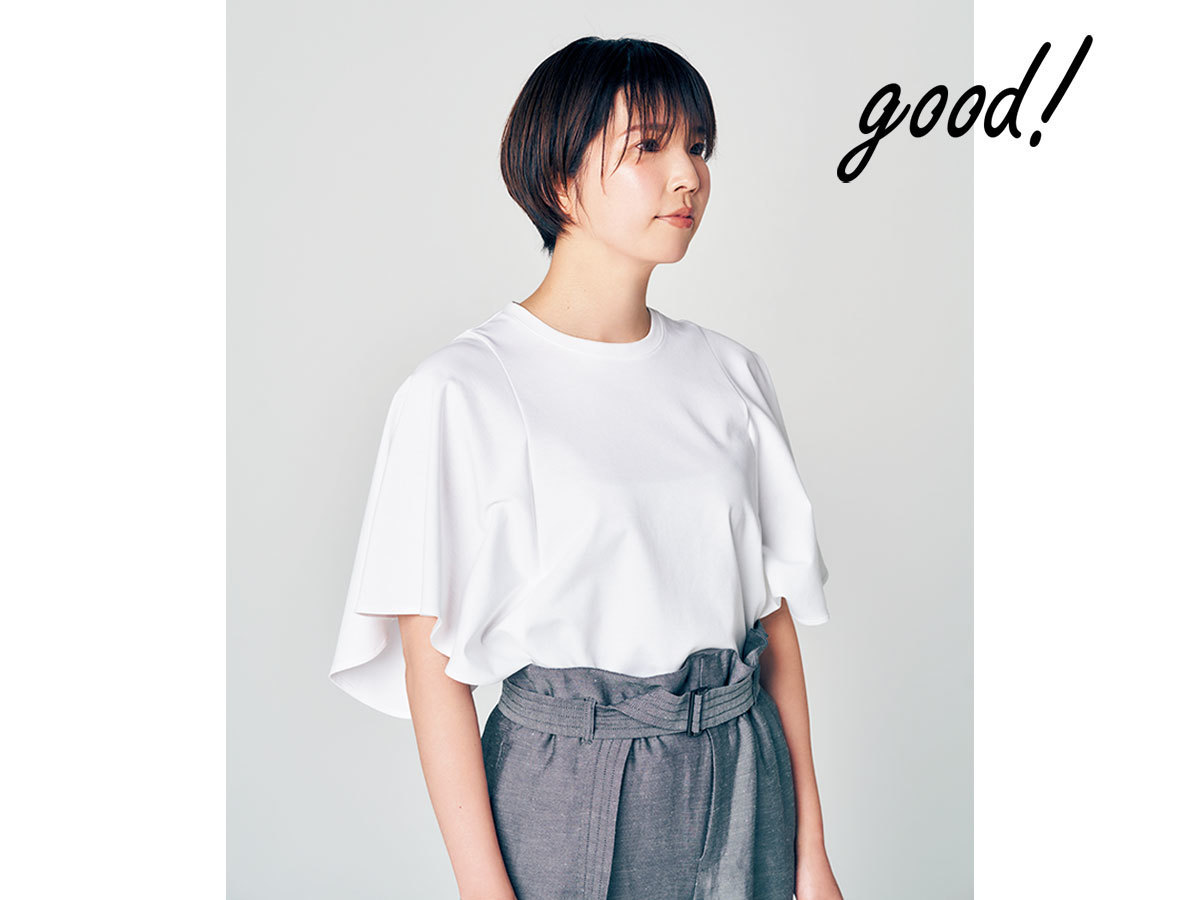 華奢に見える白Tシャツ3