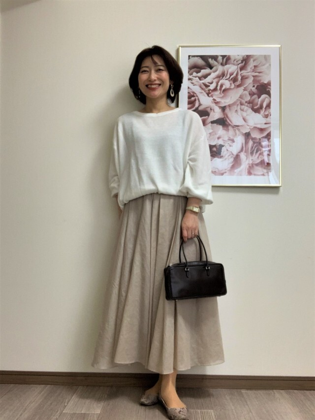 【Marisol別注】 エディター三尋木奈保さん×martinique オーガンジースカート Marisol限定 ベージュ