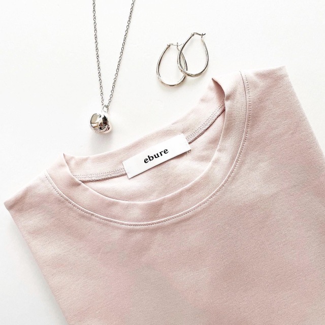 ebure(エブール) 超長綿スーピマコットン クルーネックTシャツ ピンク