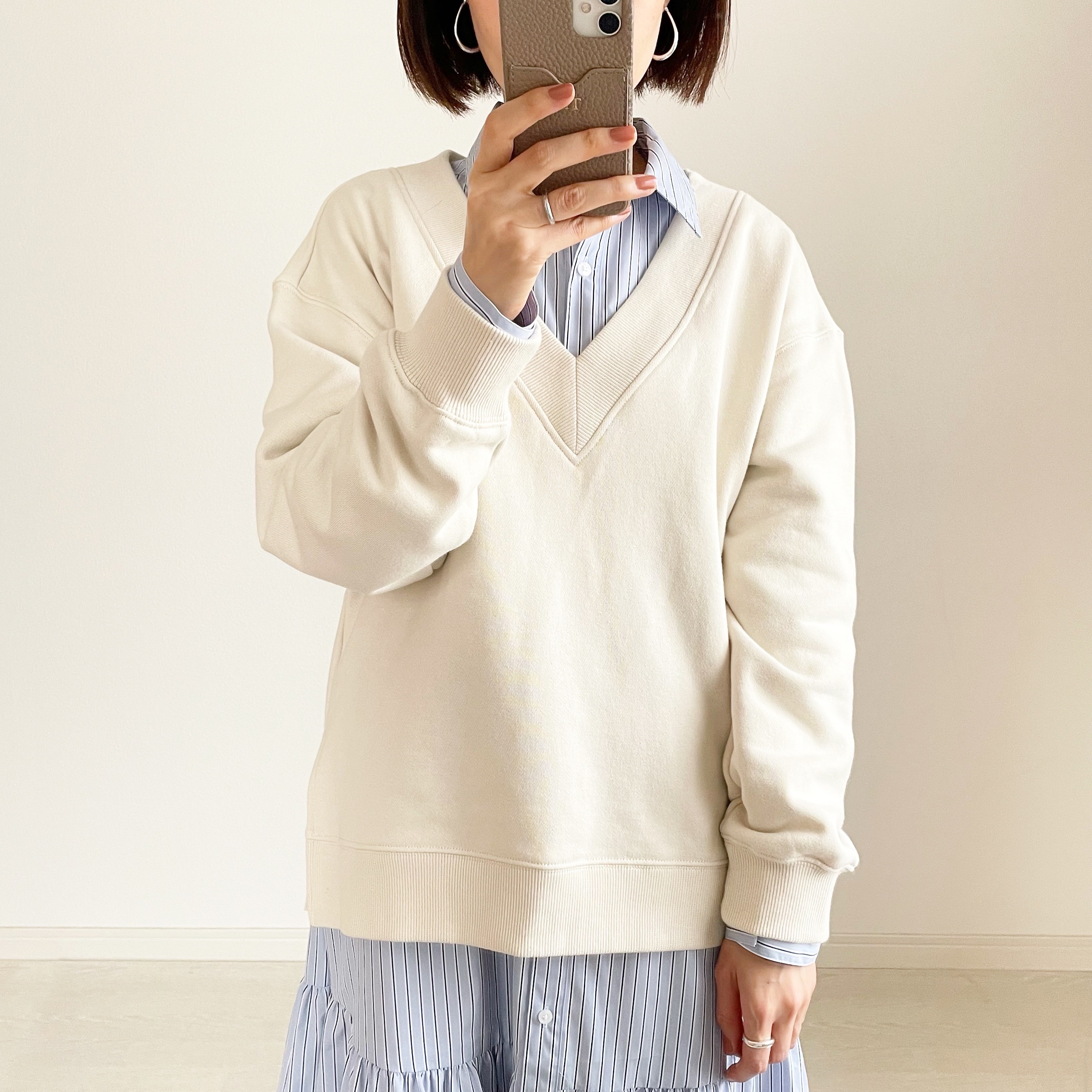 Gu 重ね着が可愛い Vネックスウェット Tomomiyu ファッション誌marisol マリソル 40代をもっとキレイに 女っぷり上々