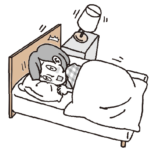 寝室で就寝中