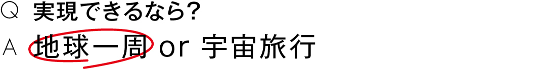 実現できるなら?地球一周 or 宇宙旅行
