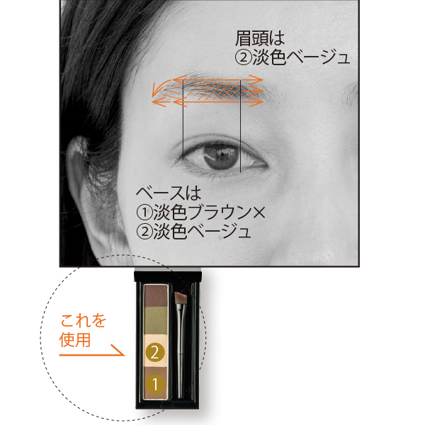 眉の増毛メイクは“緑ブラウン”がカギ! 「増毛メイクテク」_2_2