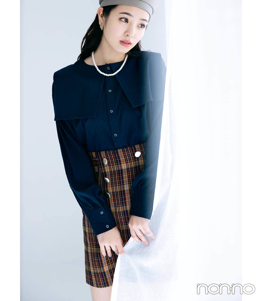 横田真悠の秋のクラシカルトップスモデルカット1-5