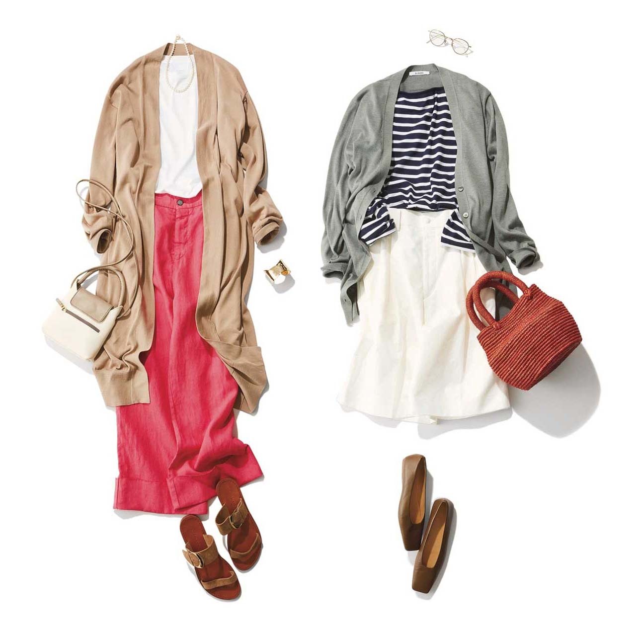 女性らしさとおしゃれ見えする夏の 羽織もの コーデ ファッション誌marisol マリソル 40代をもっとキレイに 女っぷり上々