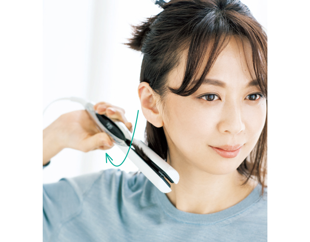 《2》首に沿わせるように外ハネに
