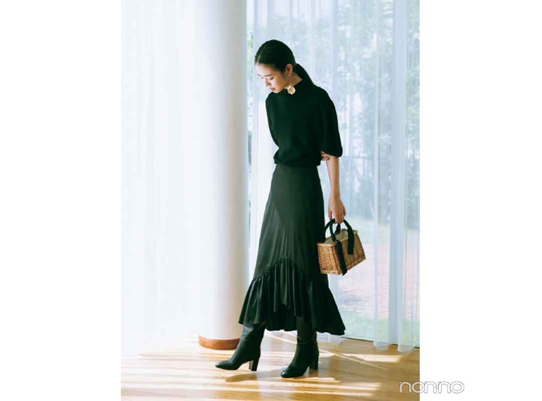 オールブラックコーデにはラメで抜け感をプラス♡【今日着る服×旬色メイクであか抜ける!⑤】_1_4