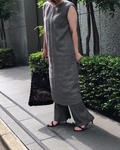 E by eclat リネンノースリーブチュニック ¥19,800