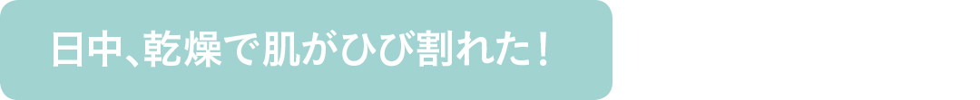 日中、乾燥で肌がひび割れた!