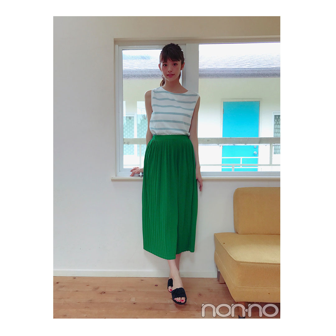 鈴木優華が着回し中♡グリーンが主役の爽やかコーデ【毎日コーデ】_1_1