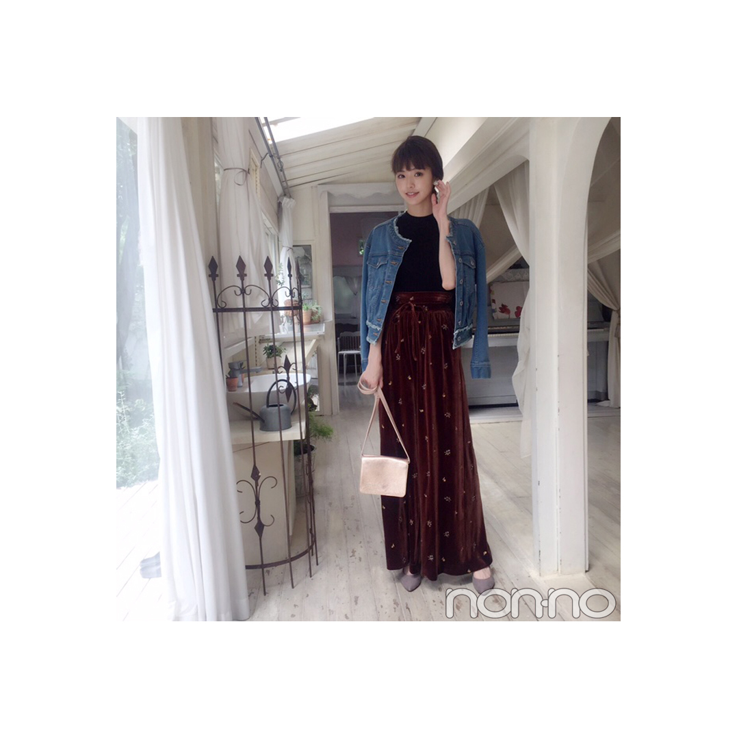 鈴木優華はベロアパンツで女っぽく♡ 【毎日コーデ】_1_1