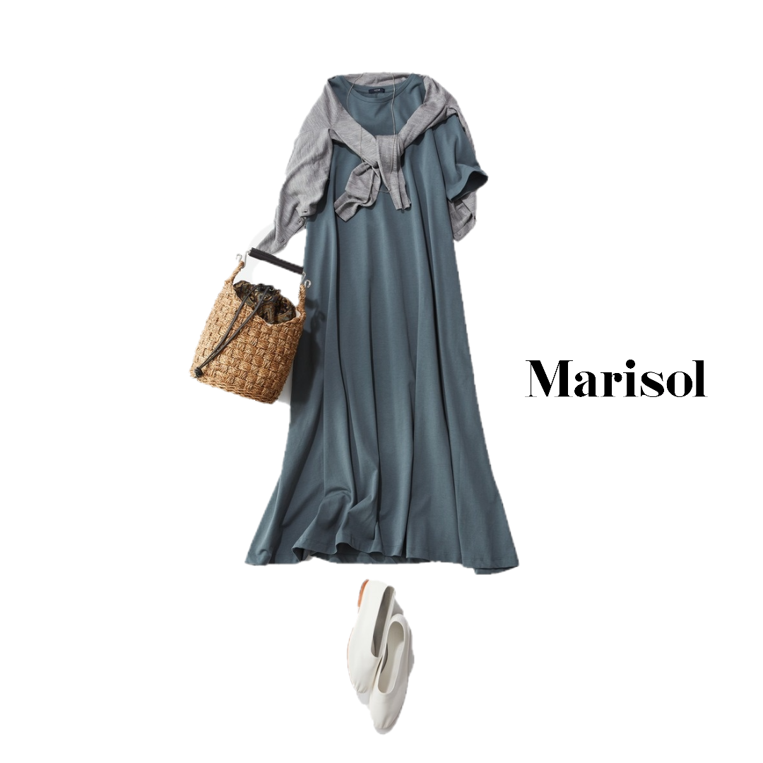 ゆったりマキシ丈ワンピコーデからふんわり袖の春ニットコーデまで アラフォーの１週間コーデ ファッション誌marisol マリソル 40代をもっとキレイに 女っぷり上々