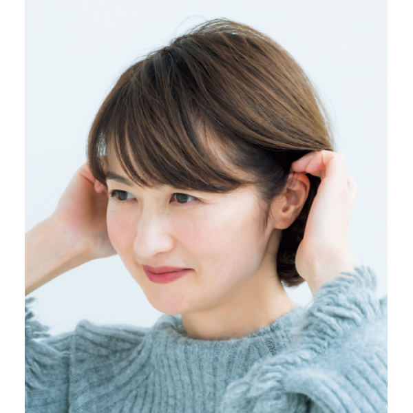 耳にかけて清潔感のある印象に