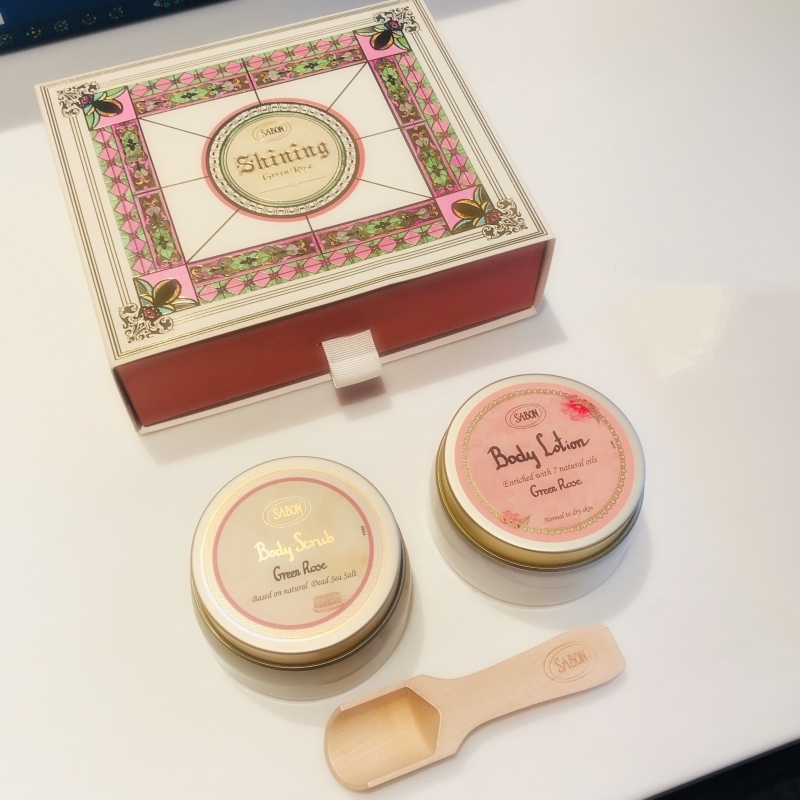 SABONの2019クリスマスコフレ、グリーンローズボディケアデュオ