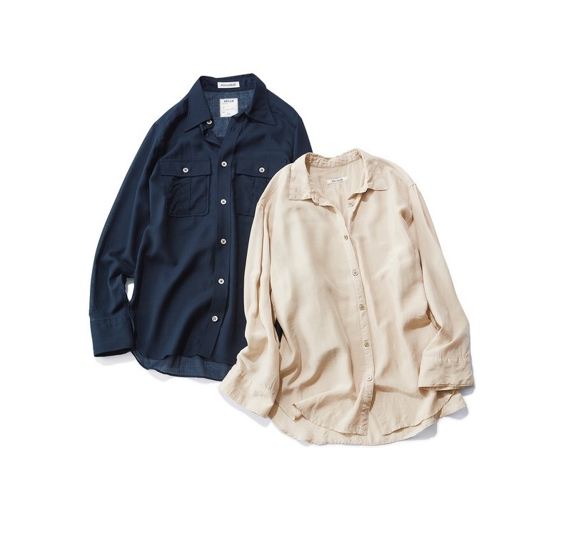 ファッション シアー素材やとろみ素材の女らしいシャツ