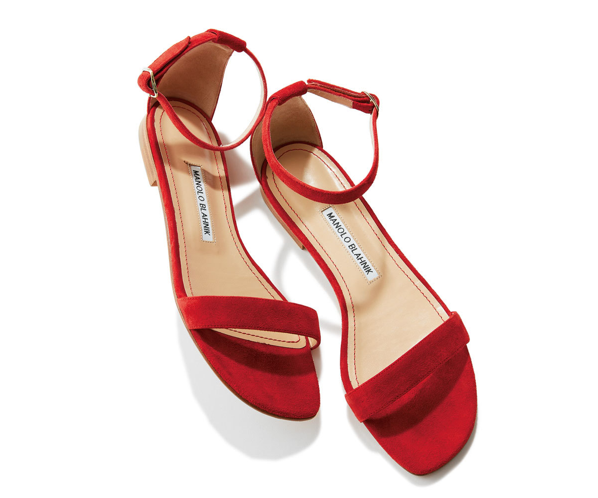 40代ファッション2019年夏のお買い物_MANOLO BLAHNIKのオレンジストラップサンダル