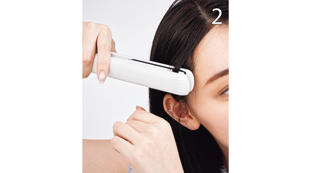 ストレートアイロンでハーフ立ち上げヘアアレンジ2