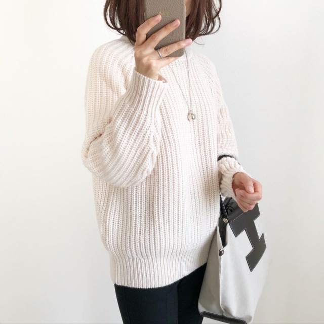 【UNIQLO U】 MEN ライトウェイトローゲージクルーネックセーター NATURAL
