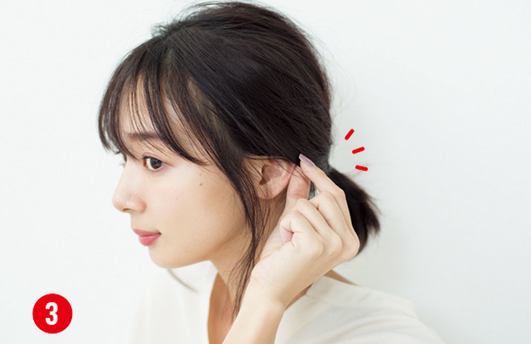 後れ毛が色っぽい、ラフな低め一つ結び【ボブのヘアアレンジ】_1_4