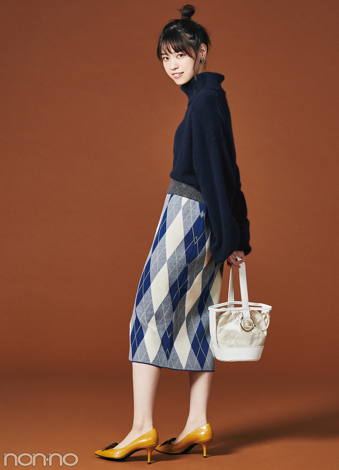西野七瀬の最新アーガイルチェックコーデはコチラ Non No Web ファッション 美容 モデル情報を毎日お届け