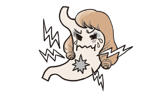 キリキリと痛む 自律神経の乱れによる胃の知覚過敏が原因。胃潰瘍などでも起きる。
