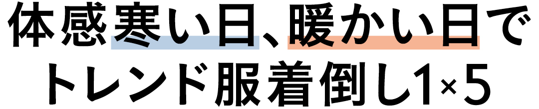 体感寒い日、暖かい日で着倒し1×5