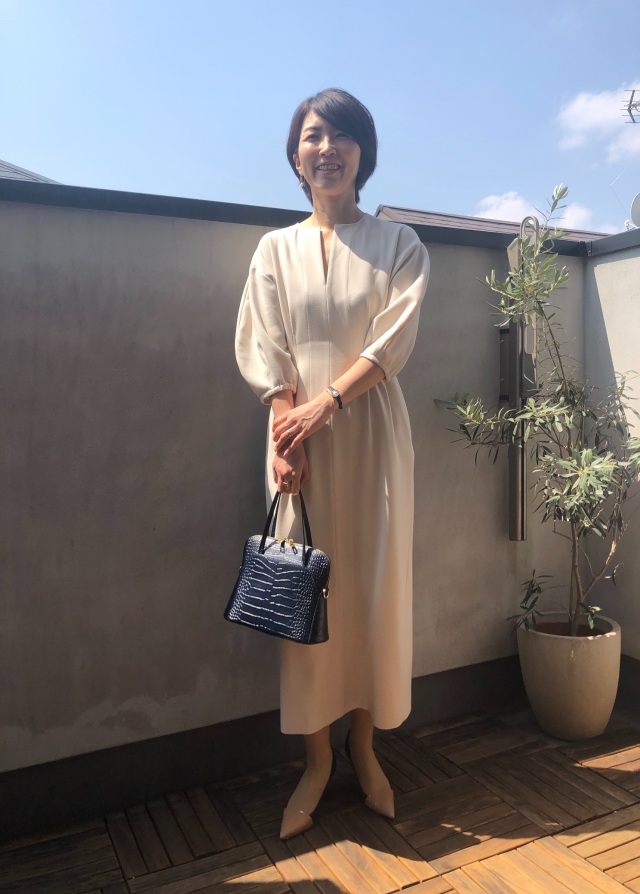 自宅テラスで