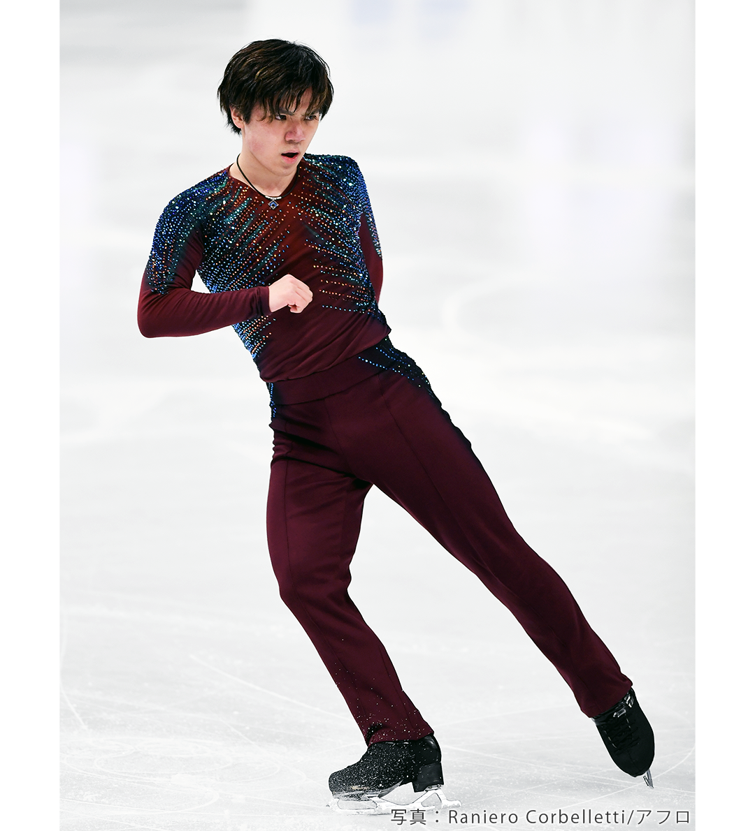 2020年世界選手権でショートプログラムを披露する宇野昌磨選手