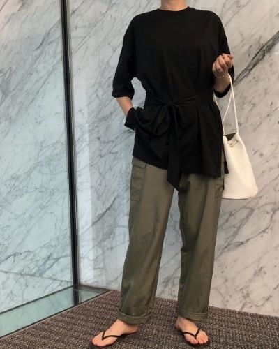 E by eclat 撥水きれいめカーゴパンツ ¥19,800