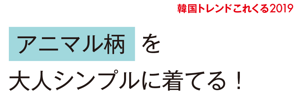 韓国トレンドこれくる2019| アニマル柄を大人シンプルに着てる!