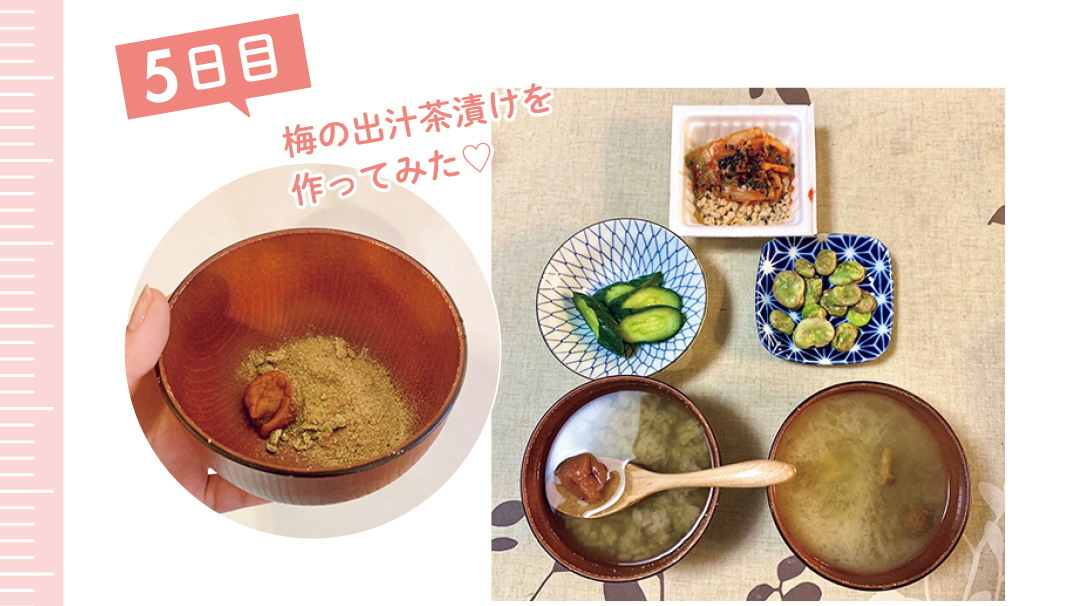 梅の出汁茶漬けを 作ってみた♡