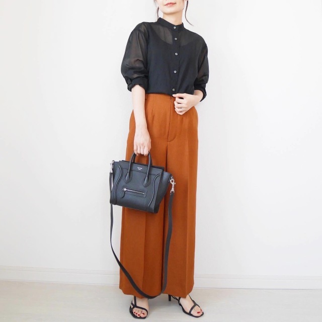UNIQLO U シアーシャツ 秋コーデ