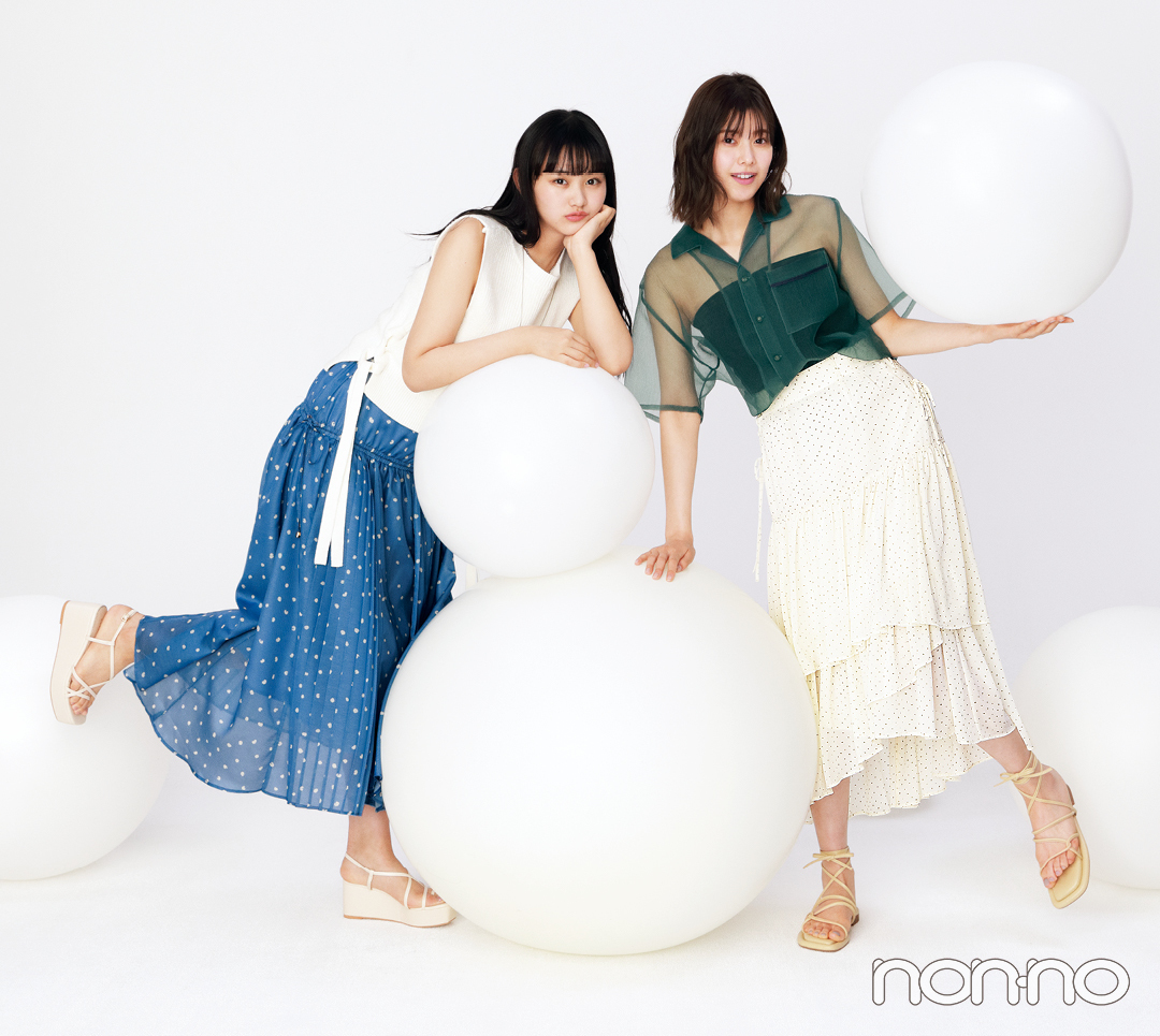 渡邉理佐・山﨑天(りさてん)のシミラーなドットコーデ10