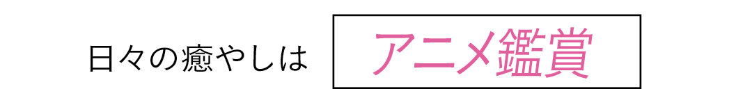 日々の癒やしは アニメ鑑賞