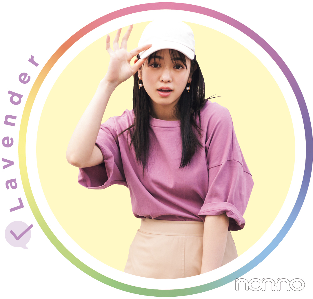横田真悠が着るLavenderのTシャツコーデ6