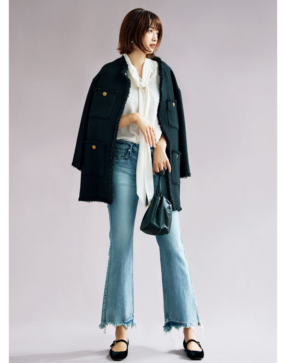 この秋 クラシックさのある ツイードジャケット が人気復活の兆し ファッション誌marisol マリソル 40代をもっとキレイに 女っぷり上々