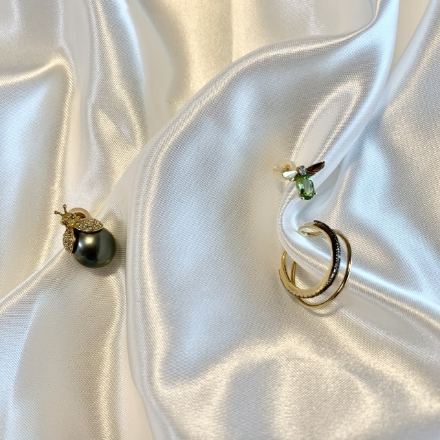ミツバチピアス #Bijou de M イヤーカフ #ARTIDAOUD てんとう虫ピアス #MIOHARUTAKA