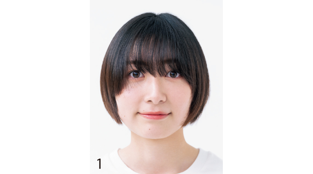 小顔を叶える基本の前髪セルフカット1